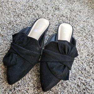 Bar III Black Suede Mules